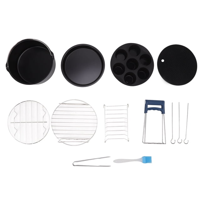 Maison pour Ensemble de Poêlons pour Friteuse à Air Chaud, Acier Inoxydable pour Ensemble de Poêlons pour Friteuse à Air Portable Durable Grand Compatible pour Restaurant 16cm,18cm,20cm