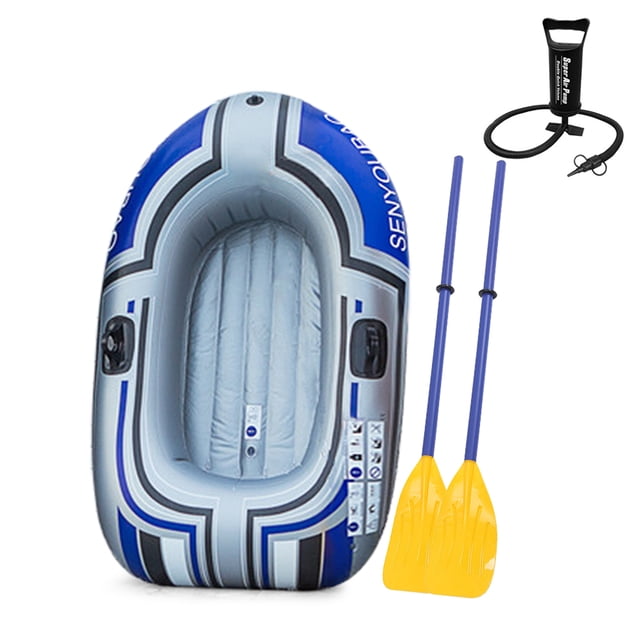 Inflatable Boat Portable Inflatable Boat Thicken PVC Inflatable Boat Foldable Inflatable Boat with Air Pump Paddle
