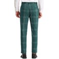 thumbnail image 3 of INSPIRE CHIC Men's Dress Plaid Slim Fit Flat Front Prom Checked Trousers 36 Green, 3 of 6