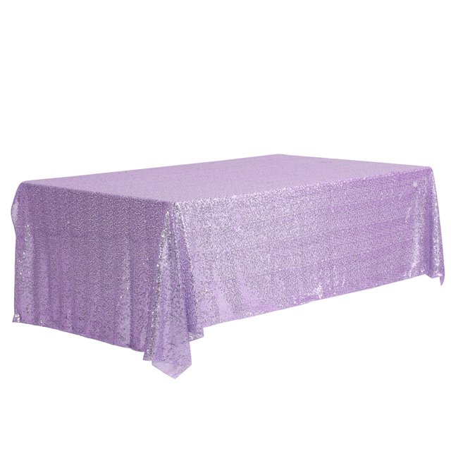 REGALWOVEN 1 Pack Tablecloths, Sequin Table Covers for Dining Room Parties or Dances Light Purple 120x180cm