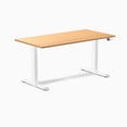thumbnail image 1 of Desky Bureau Assis-Debout à Double Stratifié - Select Beech / 59,1 x 29,5 Pouces / Blanc, 1 of 10