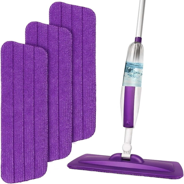 CUITING 3 Pcs Replacement Microfiber Pad for Universal Commercial 16.5 Inch Mop Head Flat Mop Head Wet & Dry Commercial Cleaning Refills Reusable Mop Refills Fit for Most Microfiber Flat