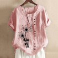 thumbnail image 5 of Chemise à Manches Longues Femme Femmes Été Décontracté Col Rond Manches Courtes Imprimé Chemise Ample Hauts Femmes Hauts d'Été Coupe Ample Femmes Hauts à Manches Courtes Femmes Hauts à Manches Courtes, 5 of 5