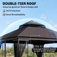 thumbnail image 4 of Outsunny Pavillon de Terrasse à Toit Souple 10 Pieds X 10 Pieds avec Auvent, Café, 4 of 9