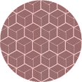 thumbnail image 1 of Ahgly Company Machine Washable Indoor Round Transitional Pink Area Rugs, 5' Round, 1 of 7