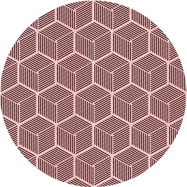 Ahgly Company Machine Washable Indoor Round Transitional Pink Area Rugs, 5' Round