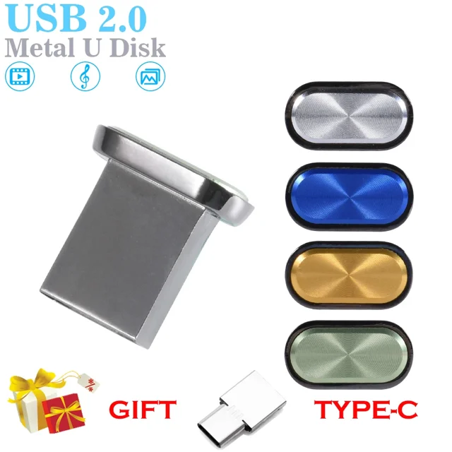 JASTER Super Mini Clé USB 128 Go Adaptateurs TYPE-C Gratuits Clé USB 64 Go Capacité 100 % Réelle Clé Mémoire 32 Go Cadeau d'Affaires