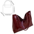 thumbnail image 3 of Fwttom Trendy Ladies' Tote Bag Large Capacity Soft Leather Shoulder Bag Handcarry Bucket Purse, 3 of 9