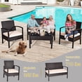 thumbnail image 3 of Gymax 8PCS Patio Rattan Set Cushioned Sectional Sofa Glass Table, 3 of 10