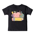 thumbnail image 1 of Petits Garçons de la Rentrée Hauts Graphiques Enfants T-Shirt à Manches Courtes Doux Chemise Décontractée Vêtements Tendance Noir Taille 7-8T, 1 of 5