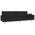 thumbnail image 2 of vidaXL 2-Seater Sofa Bed with Footstool Black Fabric, 2 of 5