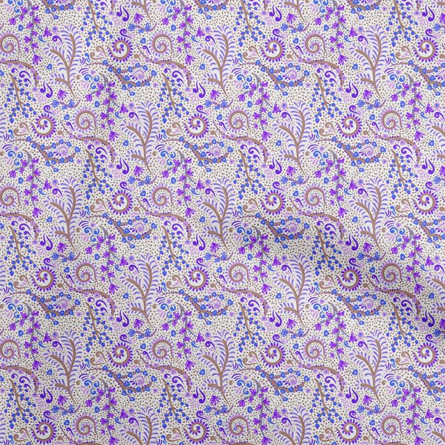 oneOone Velvet Purple Fabric Floral Sewing Craft Projects Fabric Prints By Yard 58 Inch Wide