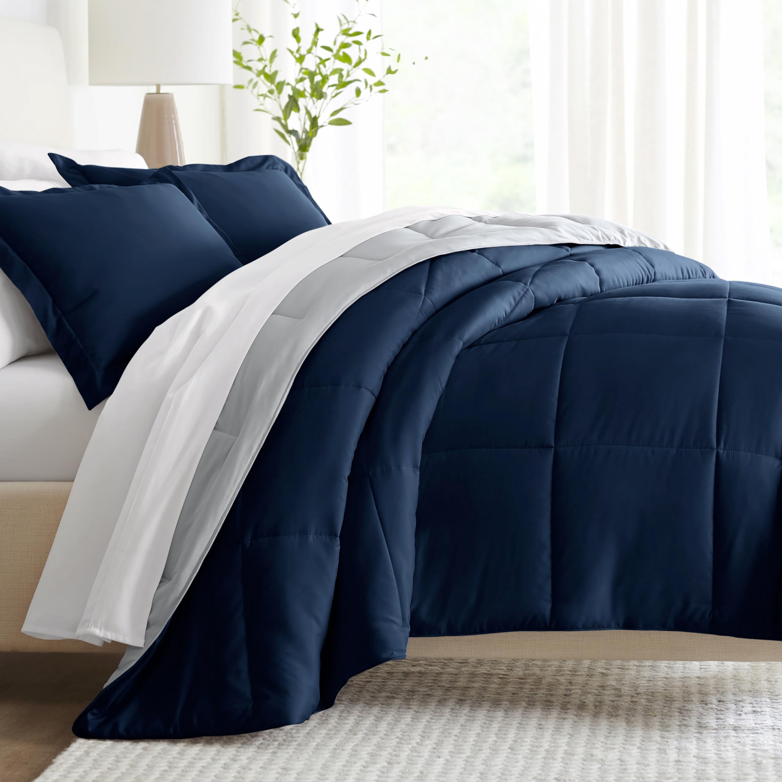 Linen Market Reversible Queen Comforter Set (3 Piece) - Bring Luxury Home With Our Soft & Lightweight Down Alternative Comforters Queen Size - Queen Bed Set Includes Your Comforter & 2 Pillow Shams
