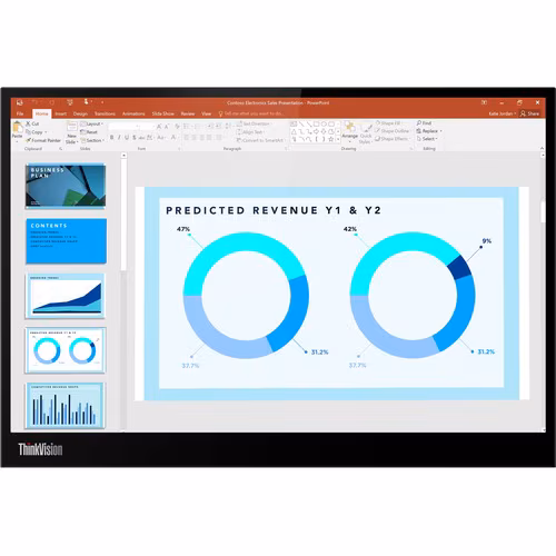 Lenovo ThinkVision M14d 14", 2240 x 1400, Raven Black, 63AAUAR6US