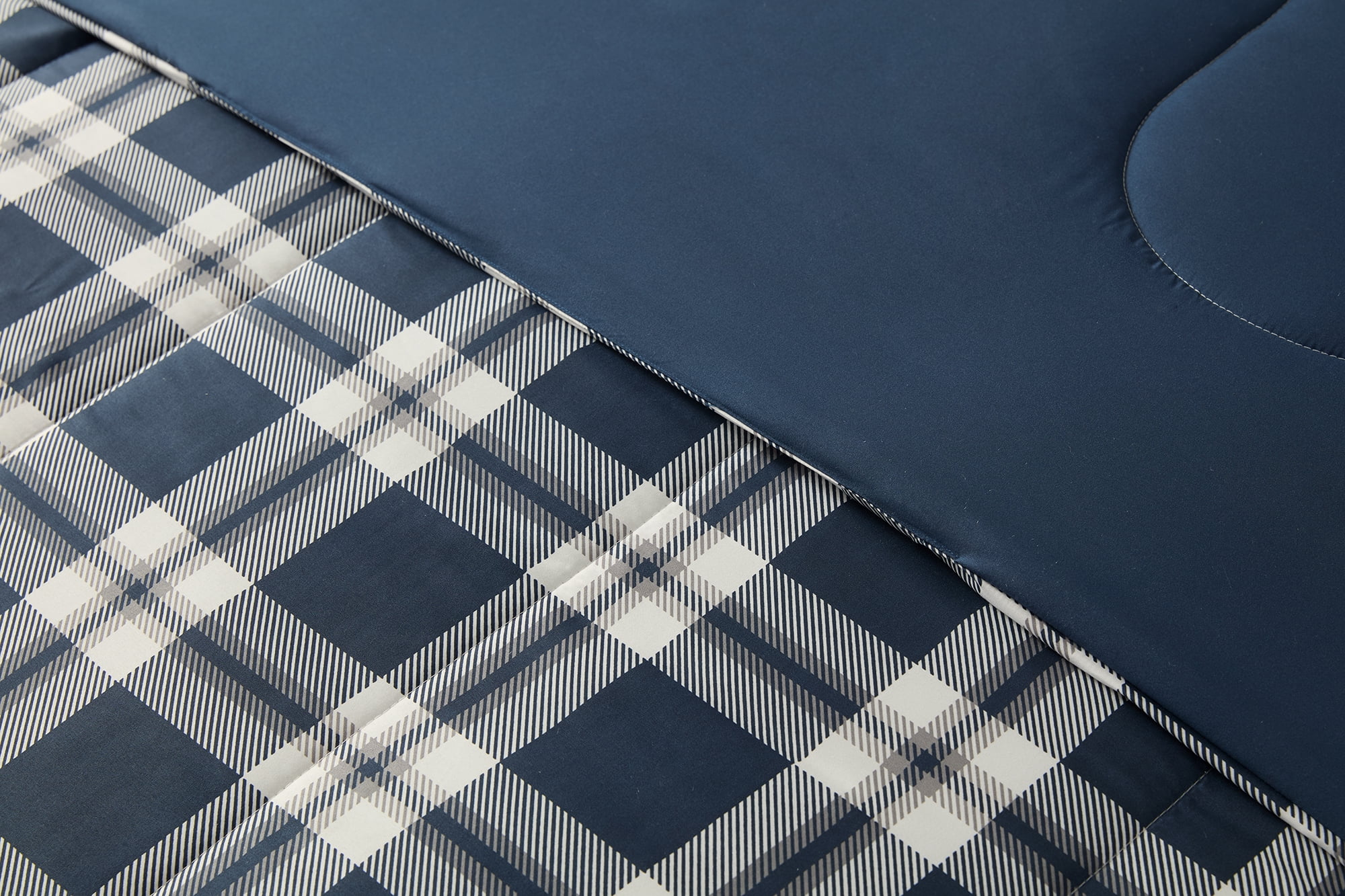 Mainstays Couette Carre Bleu Reversible Double