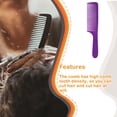 thumbnail image 1 of Peigne à Dents Rapides Bricolage Brosse de Coiffage Réutilisable Courbée Massage Professionnel et Peigne Accessoires pour Barbiers Outil de Coiffure Manche Rond Hommes Femmes Massage Violet, 1 of 7
