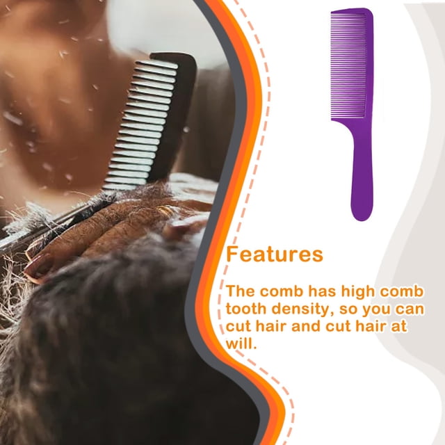 Peigne à Dents Rapides Bricolage Brosse de Coiffage Réutilisable Courbée Massage Professionnel et Peigne Accessoires pour Barbiers Outil de Coiffure Manche Rond Hommes Femmes Massage Violet