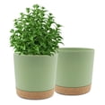thumbnail image 1 of QCQHDU 2 Pack Plant Pot, Green Plastic Indoor Planter With Drainage Holes And Removable Base, 1 of 6