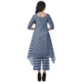 thumbnail image 4 of Moomaya Kurti Asymétrique avec Ensemble Pantalon Femmes Chanderi Imprimé Tenue de Fête Vêtements, 4 of 6