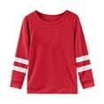 thumbnail image 1 of WEIYLL T-Shirts Filles Manches Longues Poignets Col Rond Patchwork Chaud Doux Hauts de Sortie pour 8-9 Ans, 1 of 5
