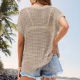 thumbnail image 4 of Yuyuzo Hauts Crochet pour Femmes Manches Courtes Chemises d'Été Col Rond Chandail Ajouré, 4 of 7