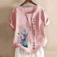 thumbnail image 2 of Birdeem Womens Summer Casual Round Neck Short Sleeve Printing Loose Shirt Tops, 2 of 5