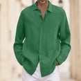 thumbnail image 2 of Kcodviy Homme Été Uni Décontracté Combinaison Homme Grande Taille Chemise Ample Costume Homme Combinaison Homme Col Rabattu Dragon Manches Longues Chemise à Manches Longues, 2 of 5