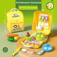 thumbnail image 3 of MesaSe Kids Pretend to Play Set Toys  Children‘s Simulation Jewelry Dressing Table Toothbrush Tool Set Kitchen Tableware with Backback Box for Boys Girls  White, 3 of 9