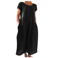 thumbnail image 2 of Robe Midi Décontractée à Manches Courtes et Manches Courtes pour Femmes, 2 of 5