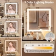 thumbnail image 4 of Vanity Desk with LED Light Mirror and Charging Station, Small Makeup Vanities Set with 2 Drawers, Vanity for Girls Women with Storage Stool, Vanity Table for Bedroom, 4 of 7