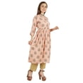 thumbnail image 2 of Moomaya Kurti Ligne A en Rayonne à Manches 3/4 Tunique Imprimée en Rayonne Robe Kurta Ethnique pour Femmes, 2 of 7
