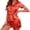 Orange, variant on GDREDA Plus Size Pajamas Women's Solid Color Printed Ice Silk Short Sleeved Cardigan Pajama Set Women Pajama Sets pyjamas Hot Pink,S