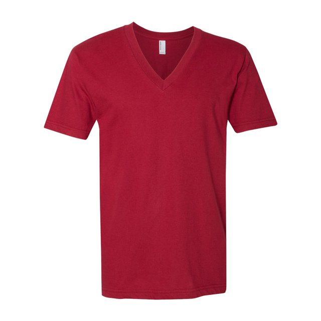 American Apparel T-Shirt Col en V en Jersey Fin, TTP, Canneberge