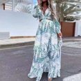 thumbnail image 2 of TJAZFJPA Robe Boho Blanche Femme Robe Longue Vacances Florale Boho Imprimé Paisley Découpé Robes d'Été Femmes Robe Élégante d'Été, 2 of 7
