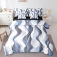 thumbnail image 1 of Erosebridal Modern Abstract Bedding Full Size, Stripes Wave Bed in a Bag Full size, Chic Geometric Reversible Bed Set, Breathable Room Decoration, 7pcs, 1 of 6