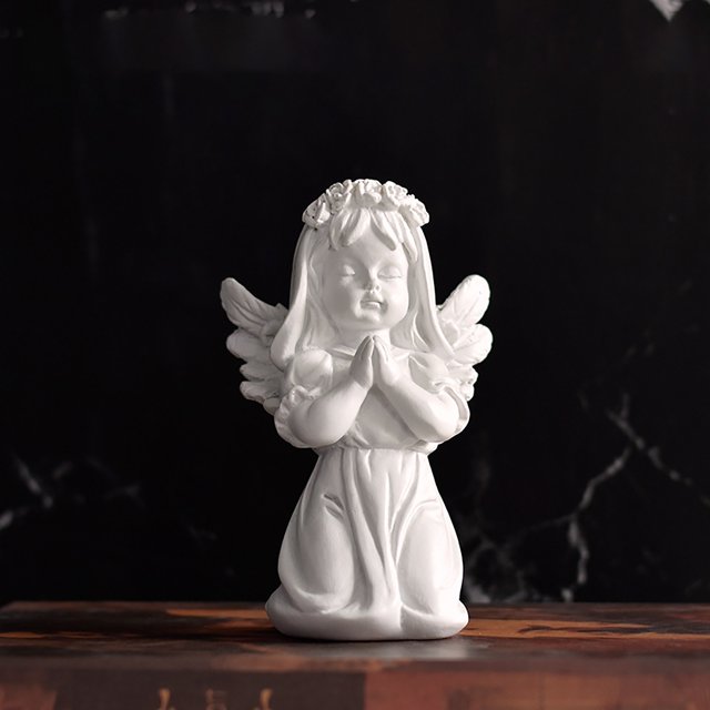 Cherub Priant Statues Adorables de Cherubs Figurine Intérieur Extérieur Maison