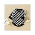 thumbnail image 4 of Faithtur Bébé Filles Garçons Barboteuse Damier Plaid Col Rond Manches Longues Tricot Pull Combinaisons Automne Hiver Bodysuits, 4 of 9