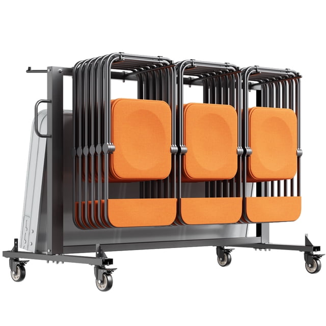 VEVOR Chariot Porte-Chaises Pliant pour 42 Chaises Ou 12 Tables de 400 Lb avec Roues