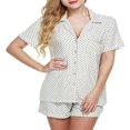 thumbnail image 1 of EIMELI Women Pajamas Sets Short Sleeve Button Shirts+Shorts, 1 of 4