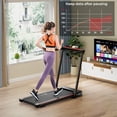 thumbnail image 2 of Goplus 3-in-1 Foldable Treadmill with Removable Desk Workstation Remote Control Black, 2 of 10