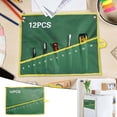 thumbnail image 2 of TIELUTT Durable Canvas 12 Pockets Tool Roll Up Storage Bag Tool Bag Roll Up Storage Pouch All Purpose Pliers 5 Point Screwdriver 4 Piece Screwdriver Set Jewelers Screwdriver Set College Student Stud, 2 of 6