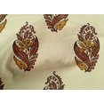 thumbnail image 4 of oneOone Cotton Cambric Fabric Leaves & Floral Block Print Sewing Fabric BTY 56 Inch Wide, 4 of 5