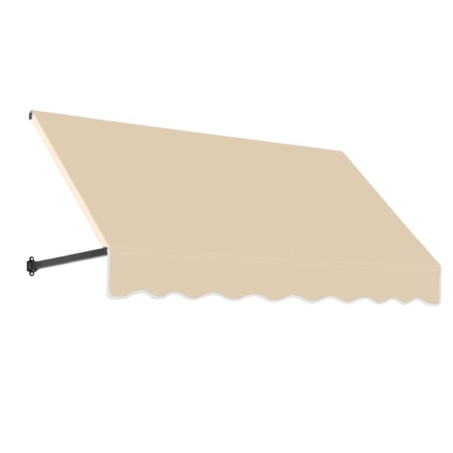 AWNTECH 8 ft. Dallas Retro Open-Sided Slope Style Door/Window Awning Fixed Outdoor Canopy 100.5 Inch W x 18 Inch H x 36 Inch Proj, Dark Tan
