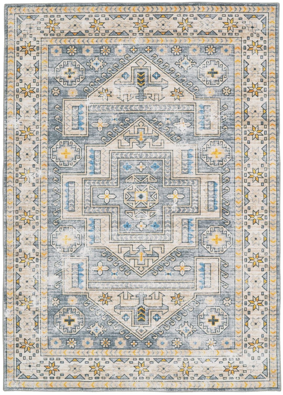 Tapis d'appoint lavable Parson 3 pi x 5 pi gris et beige