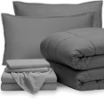 thumbnail image 2 of Bare Home Bedding Set 7 Piece Comforter & Sheet Set - Queen - Goose Down Alternative - Ultra-Soft 1800 Premium Bed Set (Queen, Grey/Light Grey), 2 of 10