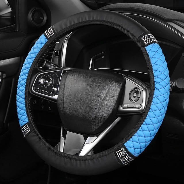 Universal 38 cm Bling Car Steering Wheel Cover Rhinestone Steering-Wheel Cover. D4M3