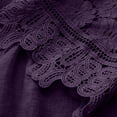 thumbnail image 3 of AherBiu Hauts d'Été pour Femmes Décontractés Manches 3/4 Coton Lin Blouses Amples Dentelle Ajourée Boho Fluides, 3 of 5