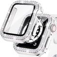 thumbnail image 1 of Étui Rigide en PC avec Protecteur d'Écran en Verre Trempé pour Apple Watch SE, Étui de Protection Intégrale pour iWatch 42 mm, Protecteur Bling à Diamants Compatible avec Séries 3 2/1 42 mm, 1 of 6