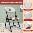 thumbnail image 4 of Joie-Ciel Folding Chair, Plastic Seat and Back, Metal Frame, White, 1-Pack, Supports up to 450 lb, 4 of 4