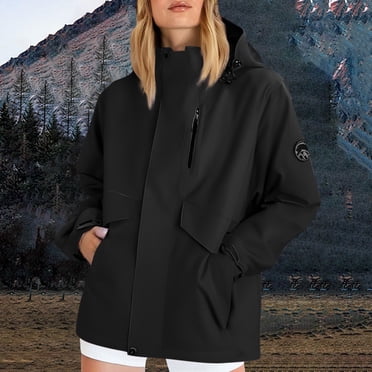 Birdeem Women's Waterproof Jacket, Lightweight Hooded Windbreaker for Outdoor Sports, Hiking Raincoat with Zipper Pockets, Casual Spring and Fall Coat